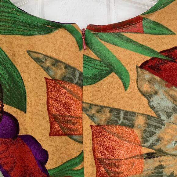 Halston Women Vintage Sleeveless Floral Maxi Dress Vacation Summer Beach Size 8 - Picture 5 of 8